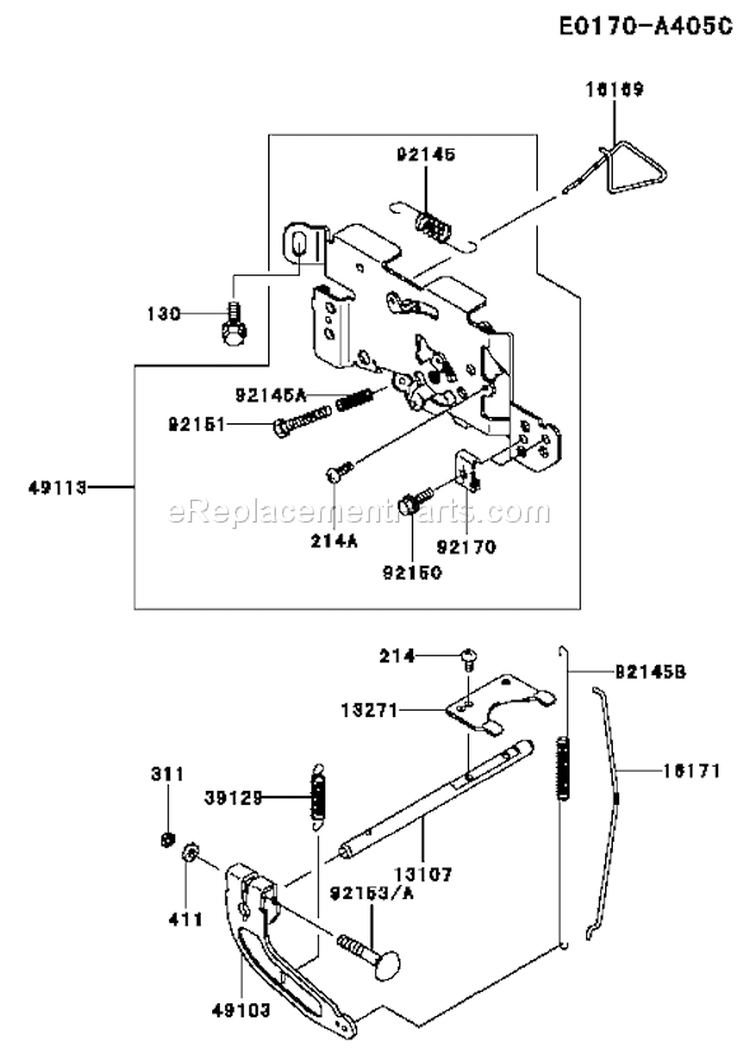 Page C Diagram and Parts List for  Kawasaki Engine