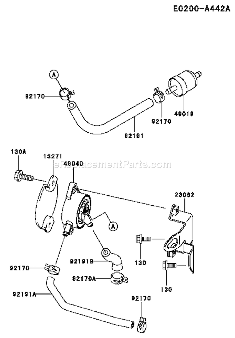 Page G Diagram and Parts List for CS21 Kawasaki Engine