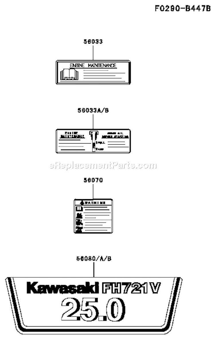 Page H Diagram and Parts List for FS27 Kawasaki Engine
