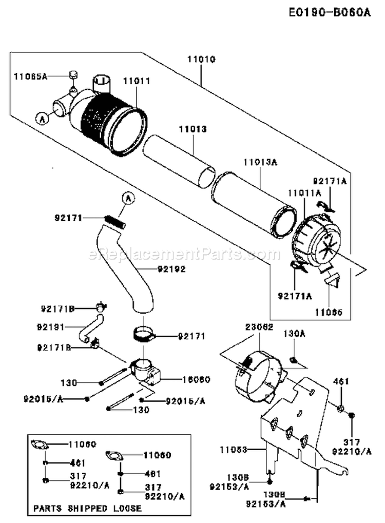 Page A Diagram and Parts List for GS21 Kawasaki Engine