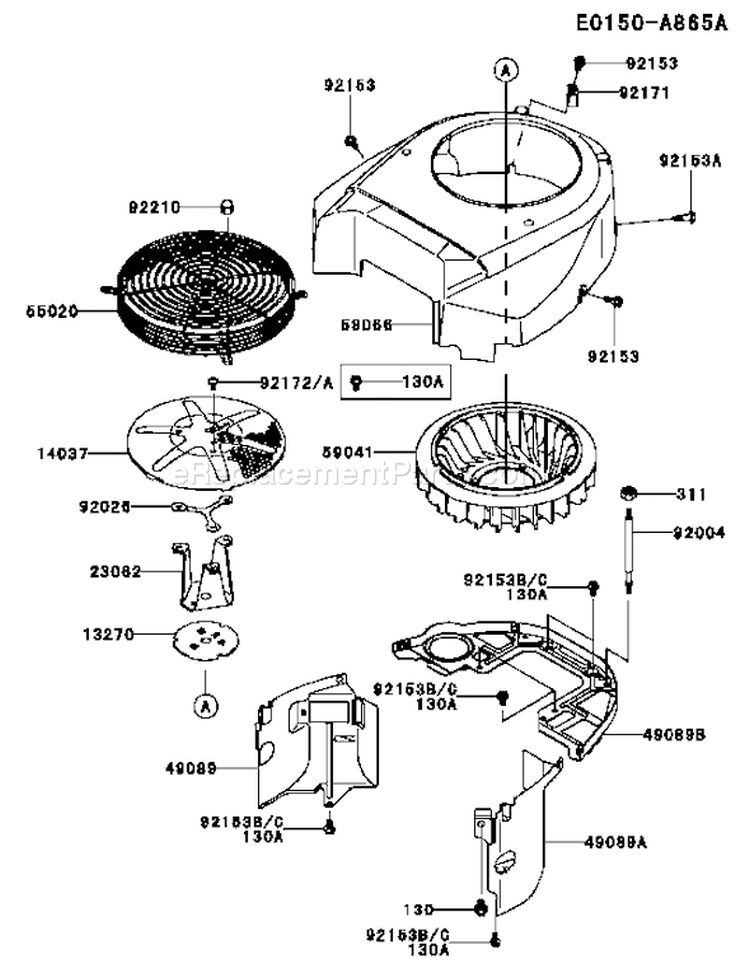 Page D Diagram and Parts List for GS21 Kawasaki Engine