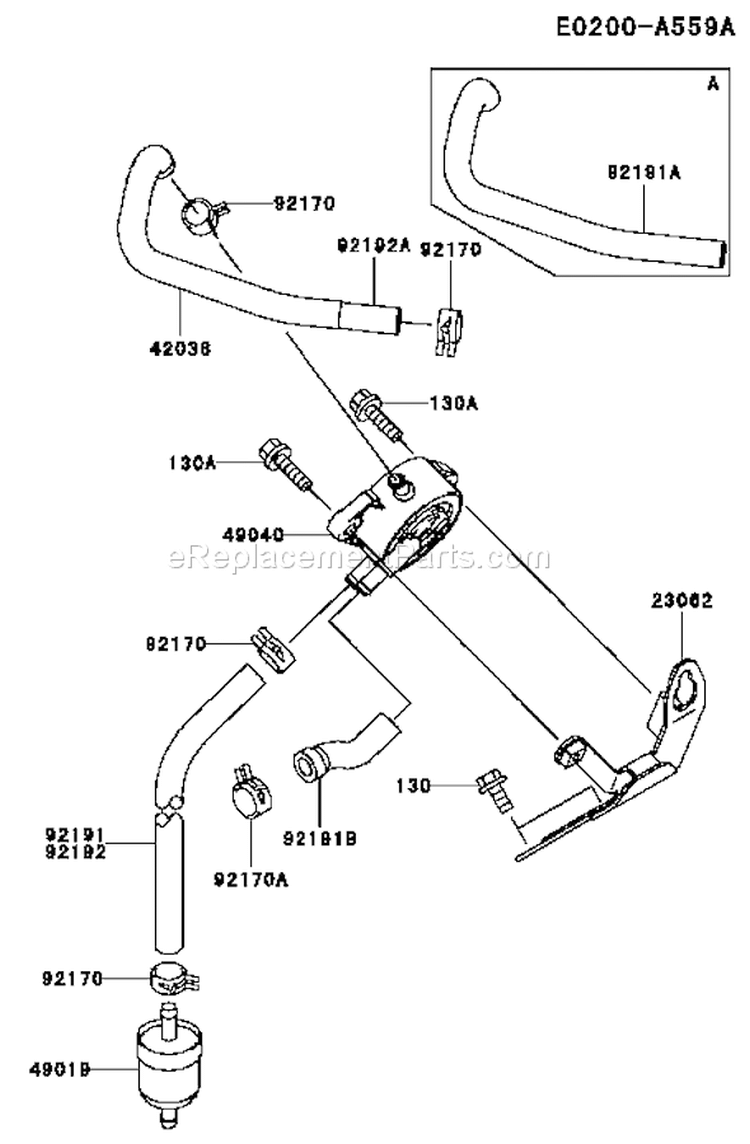 Page G Diagram and Parts List for  Kawasaki Engine