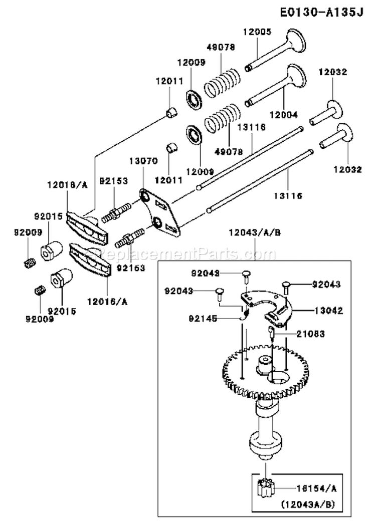 Page M Diagram and Parts List for BS19 Kawasaki Engine