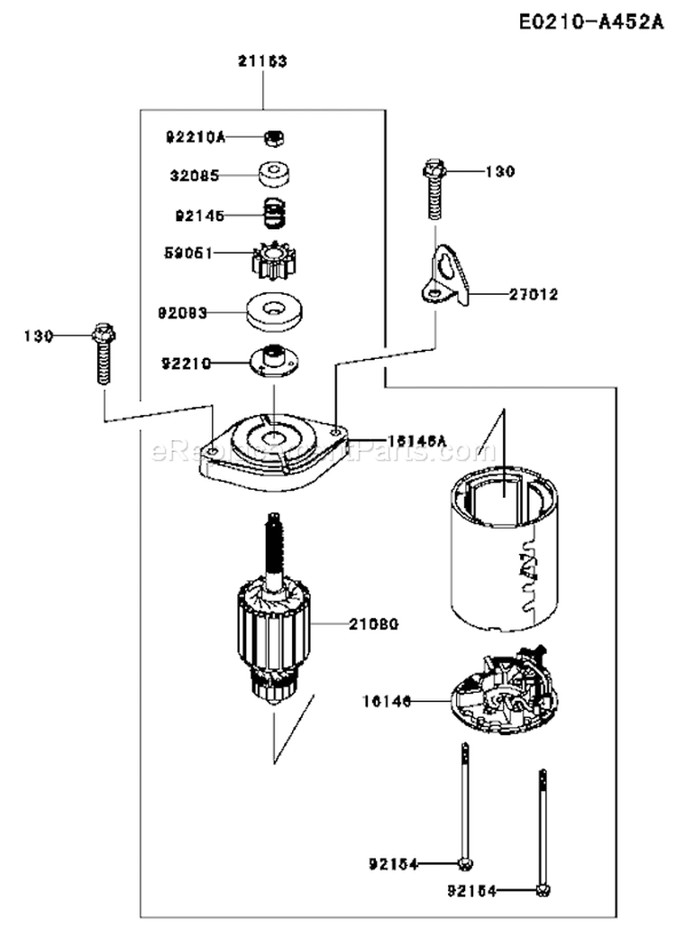 Page J Diagram and Parts List for AS04 Kawasaki
