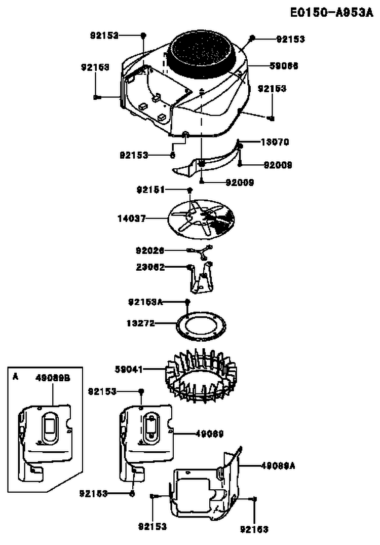 Page D Diagram and Parts List for AS04 Kawasaki