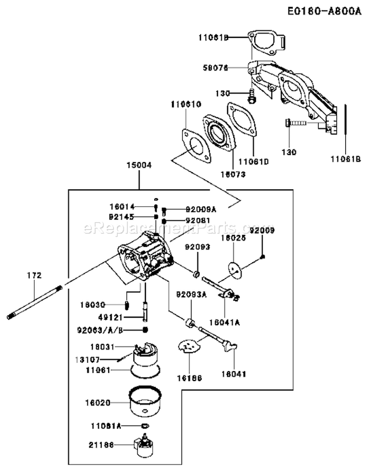 Page B Diagram and Parts List for AS00 Kawasaki