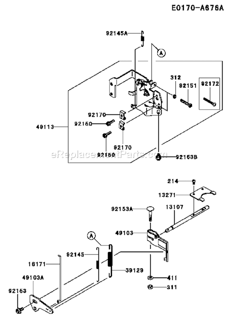 Page C Diagram and Parts List for AS00 Kawasaki Engine