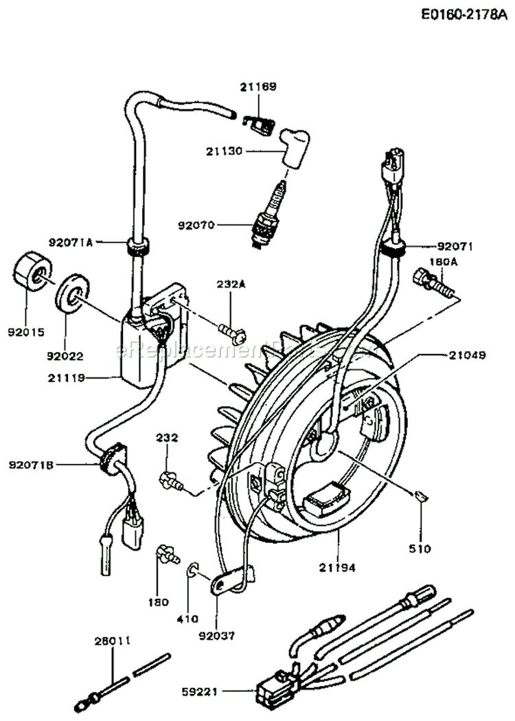 Page F Diagram and Parts List for CS06 Kawasaki Engine