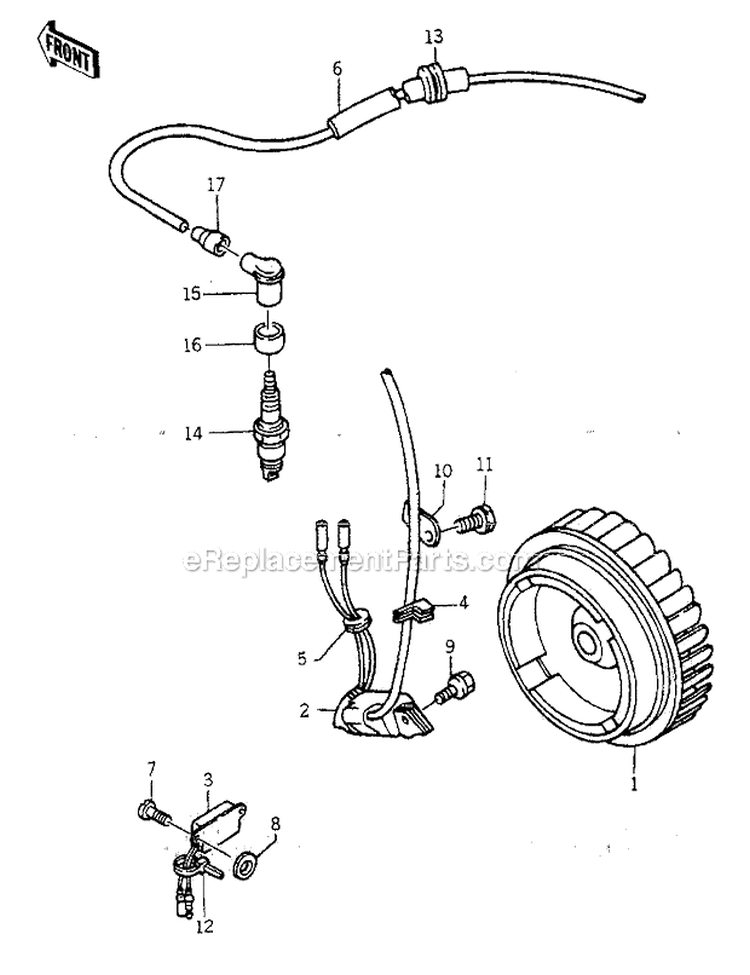 Ignition Diagram and Parts List for  Kawasaki Generator