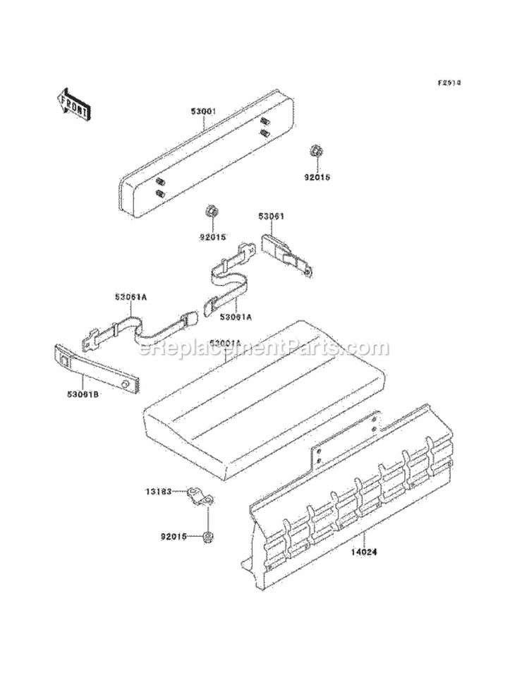 Seat Diagram and Parts List for  Kawasaki 