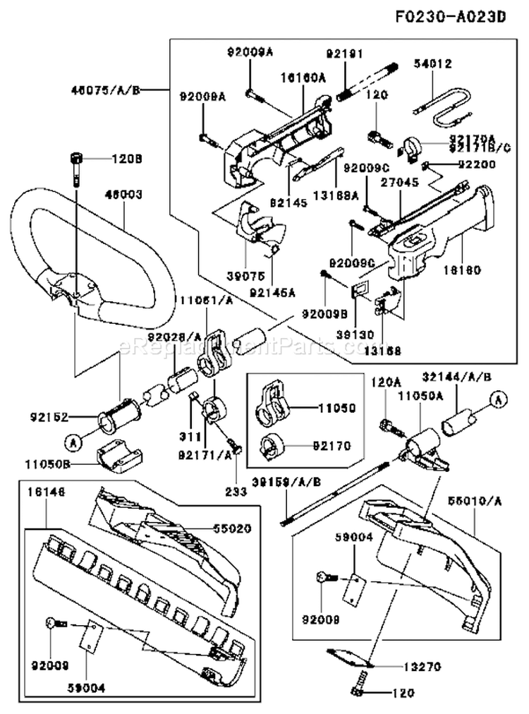 Page N Diagram and Parts List for HA026F Kawasaki Trimmer