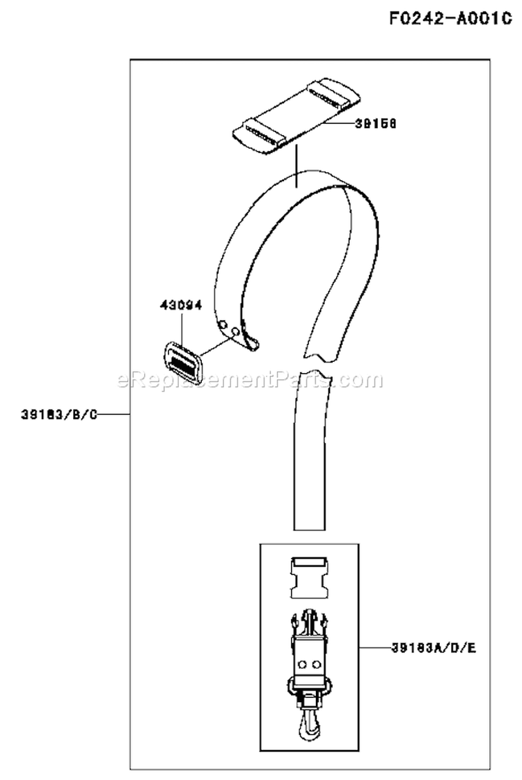 Page H Diagram and Parts List for HA026F Kawasaki Trimmer