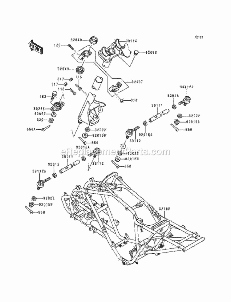 Frame Diagram and Parts List for 1999 Kawasaki 