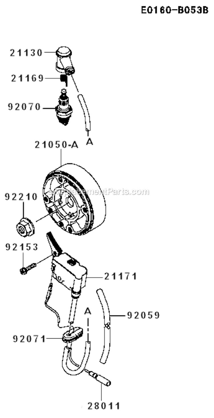 Electric-Equipment Diagram and Parts List for  Kawasaki Leaf Blower / Vacuum