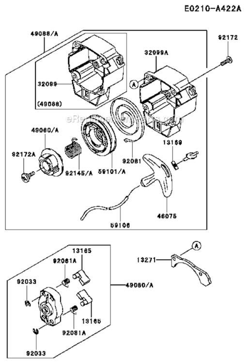 Tool Diagram and Parts List for  Kawasaki Leaf Blower / Vacuum