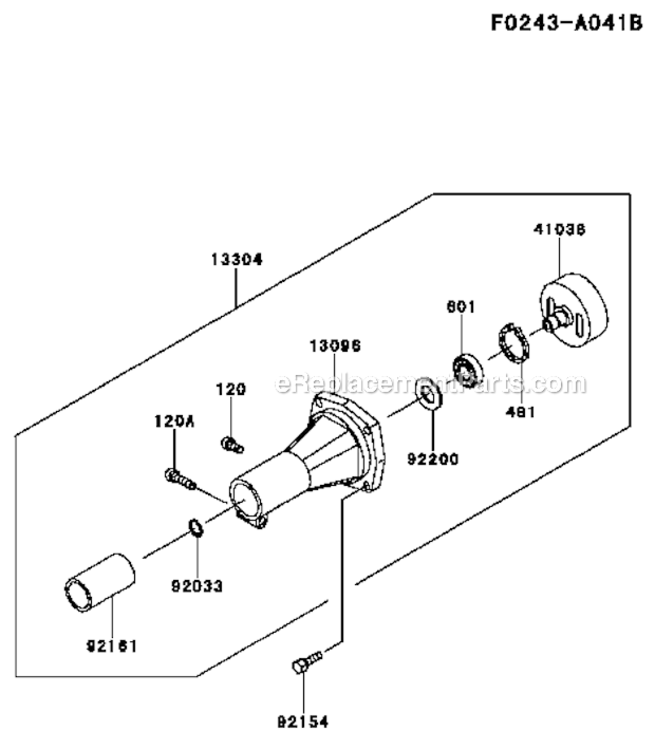 Housing Diagram and Parts List for  Kawasaki Trimmer