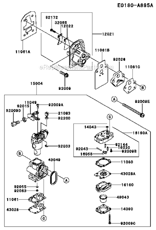 Page D Diagram and Parts List for  Kawasaki Trimmer
