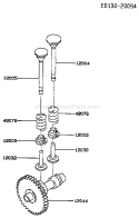 Page K Diagram and Parts List for CS20 Kawasaki Engine