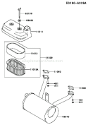 Page A Diagram and Parts List for BS00 Kawasaki Engine