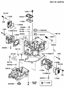 Page J Diagram and Parts List for  Kawasaki Engine