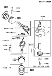 Page S Diagram and Parts List for  Kawasaki Engine