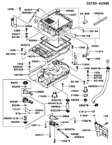 Cooling-Equipment Diagram and Parts List for  Kawasaki Engine