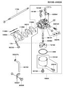 Page B Diagram and Parts List for HS00 Kawasaki Engine