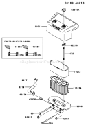 Page A Diagram and Parts List for AW00 Kawasaki Engine