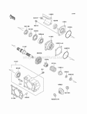 Bevel Gear Case Diagram and Parts List for  Kawasaki 