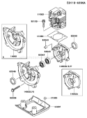 Page E Diagram and Parts List for HA023F Kawasaki Trimmer