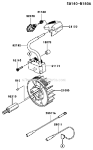 Part Location Diagram of 16073-2220 Kawasaki INSULATOR