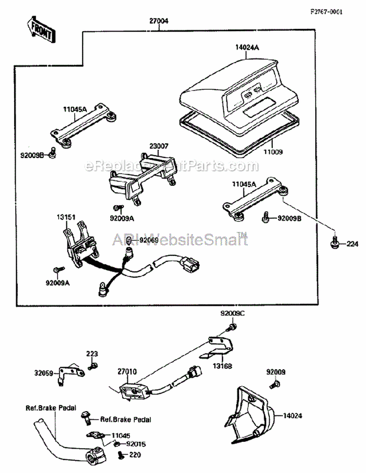 Cruise Switch Diagram and Parts List for  Kawasaki 