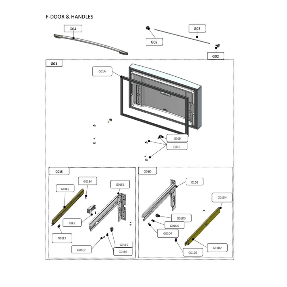 Freezer Door & Handles Diagram and Parts List for 11173315120  Kenmore Refrigerator