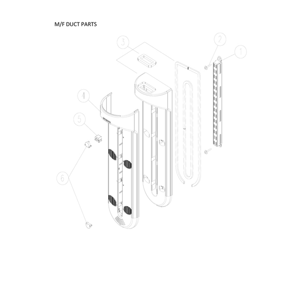 M/F Duct Parts Diagram and Parts List for 11170715911  Kenmore Refrigerator