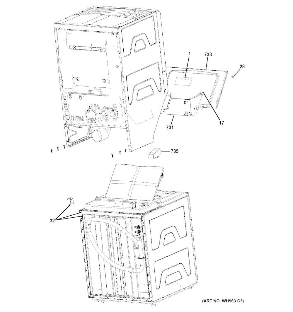 Cabinet 3 Diagram and Parts List for 2671532210  Kenmore Washer Dryer Combo