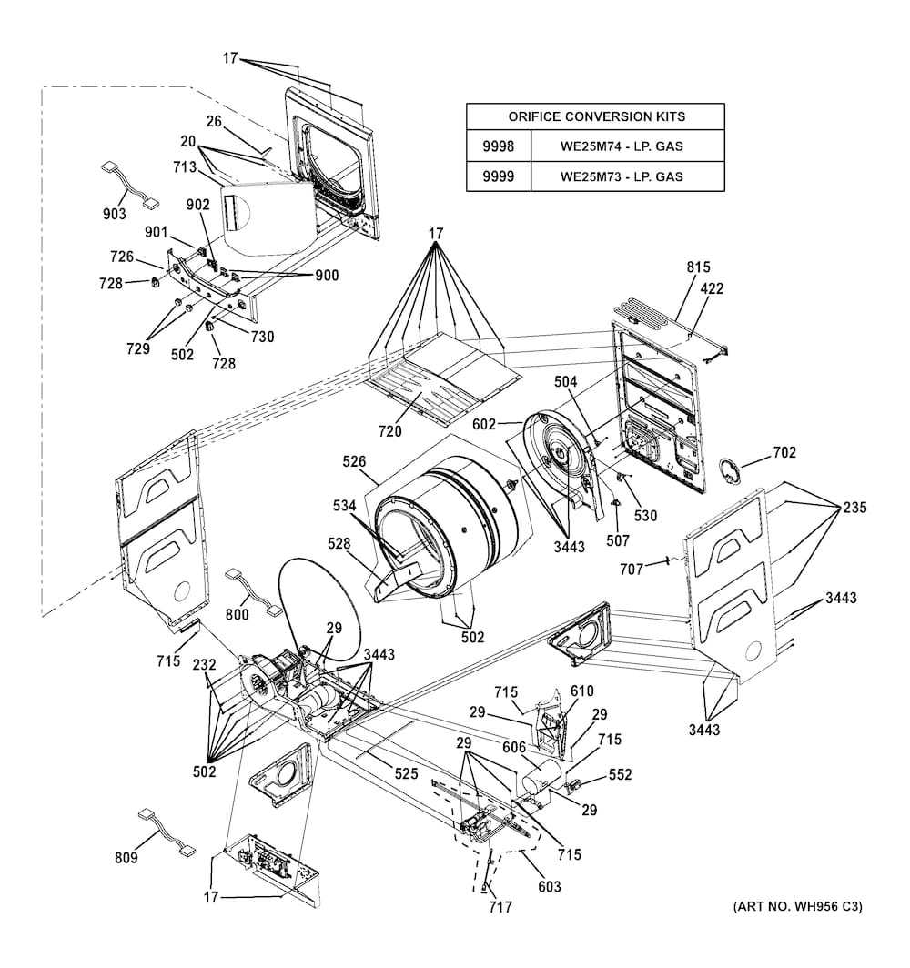 Cabinet 1 Diagram and Parts List for 2671532210  Kenmore Washer Dryer Combo