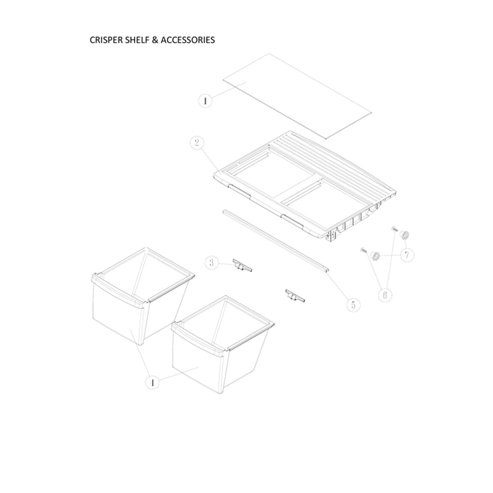 Crisper Shelf And Accessories Diagram and Parts List for 11170715911  Kenmore Refrigerator