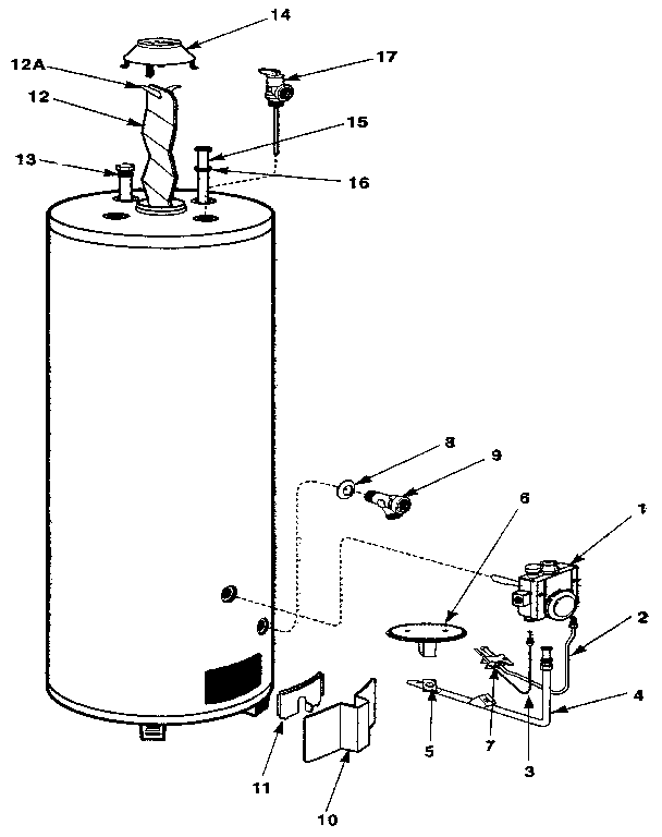 Replacement parts Diagram and Parts List for 220331500  Kenmore Water Heater