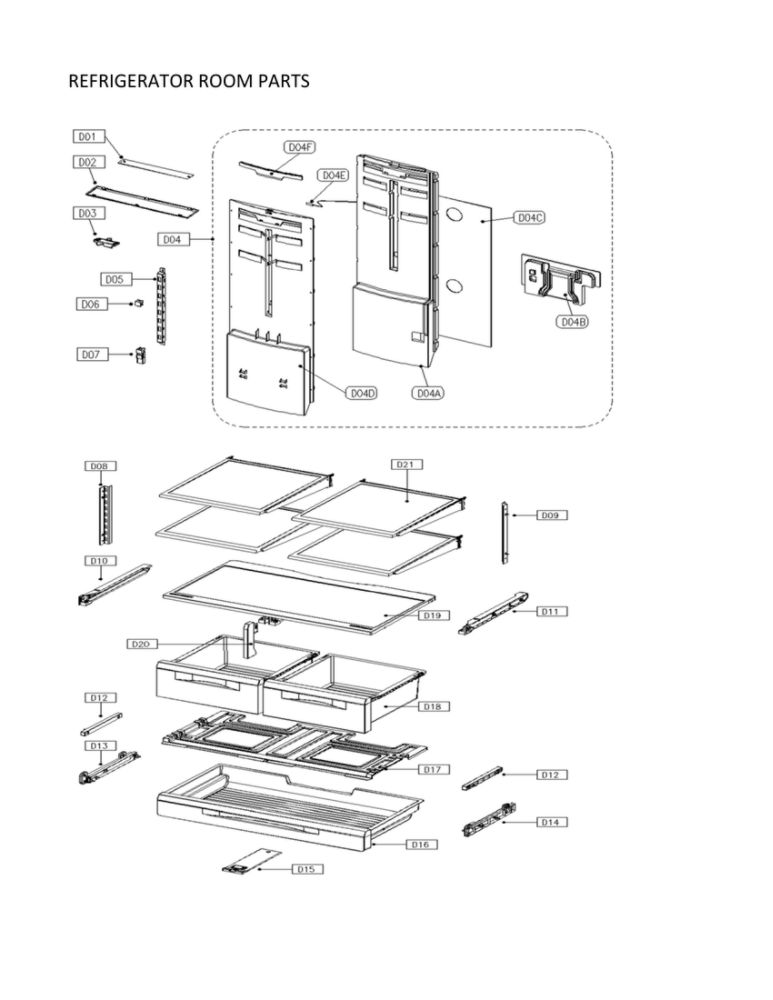 Refrigerator Room Parts Diagram and Parts List for 11173029020  Kenmore Refrigerator