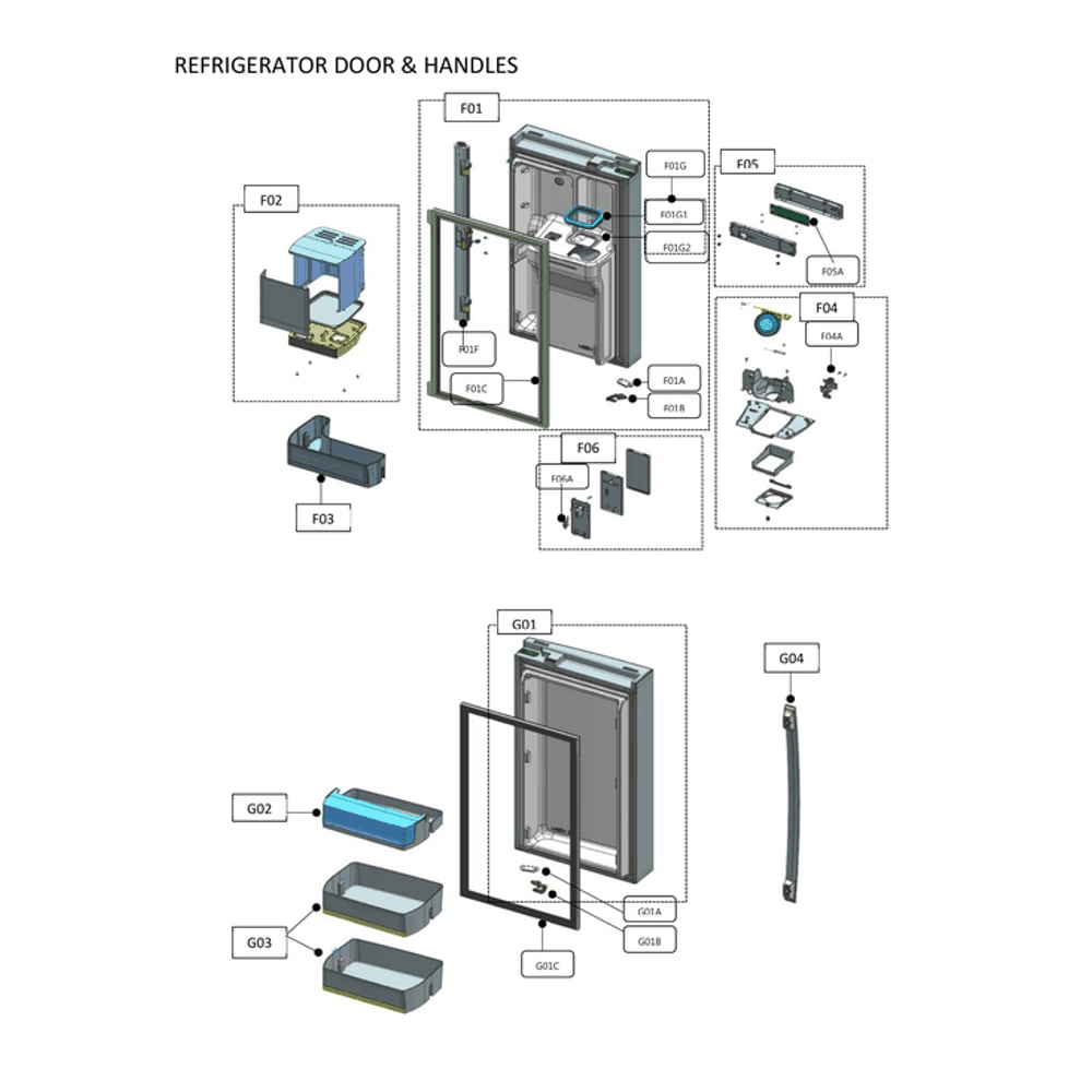 Refrigerator Door & Handles Diagram and Parts List for 11172697120  Kenmore Refrigerator