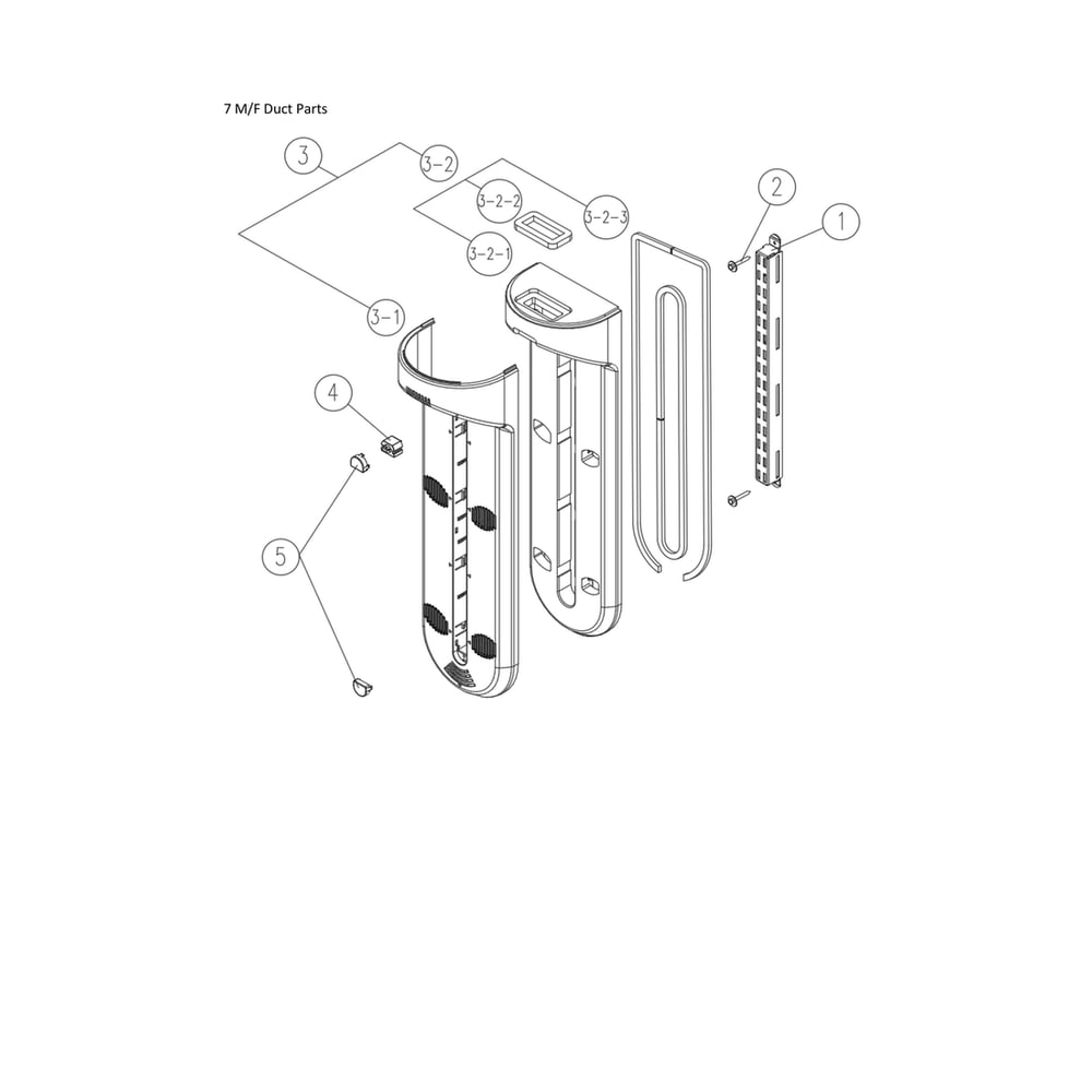 Mf Duct Parts Diagram and Parts List for 11161211615  Kenmore Refrigerator