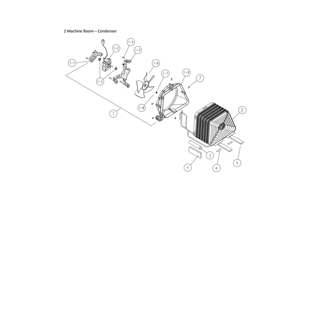 Machine Room-Condenser Diagram and Parts List for 11161211615  Kenmore Refrigerator