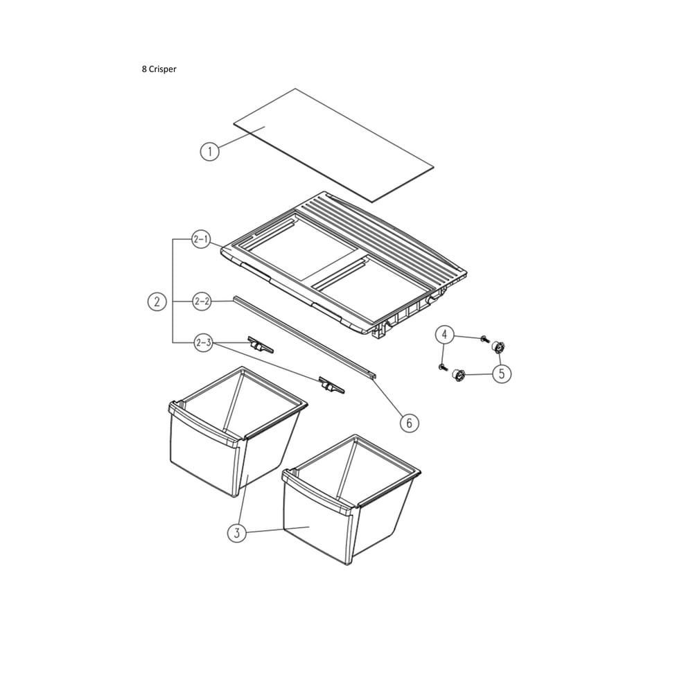 Crisper Diagram and Parts List for 11161211615  Kenmore Refrigerator