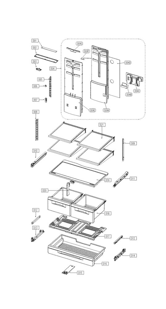 Refrigerator Room Diagram and Parts List for 11173029713  Kenmore Refrigerator
