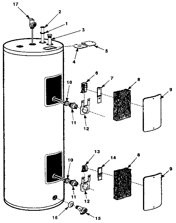 Replacement parts Diagram and Parts List for 220312600  Kenmore Water Heater