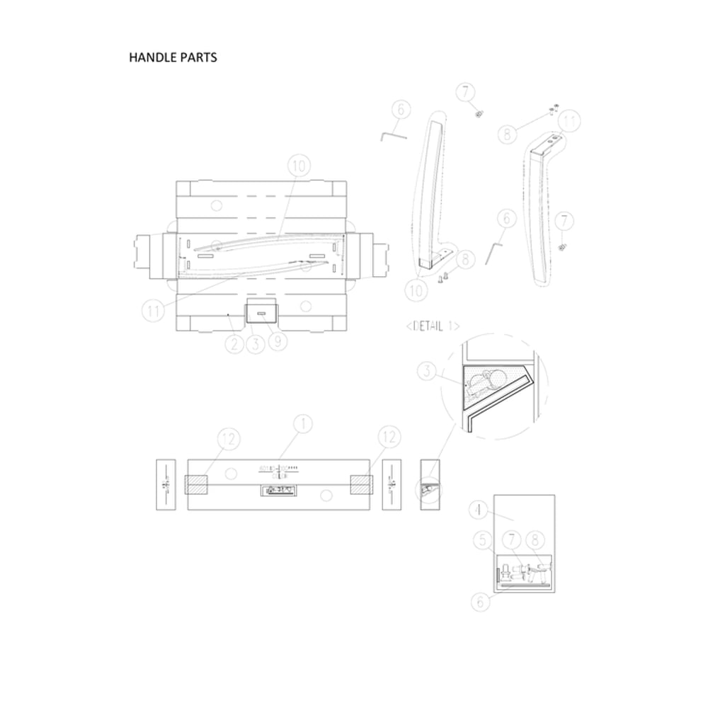 Handle Parts Diagram and Parts List for 11170715911  Kenmore Refrigerator