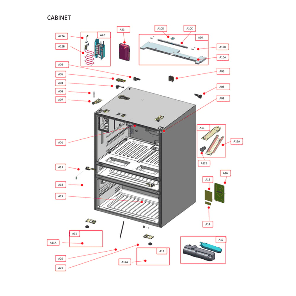 Cabinet Diagram and Parts List for 11172697120  Kenmore Refrigerator