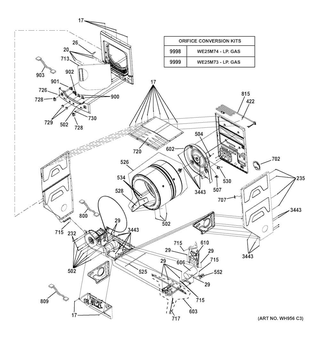 Cabinet 1 Diagram and Parts List for 2671532210  Kenmore Washer Dryer Combo