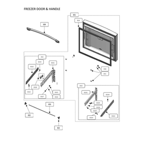 Freezer Door & Handle Diagram and Parts List for 11172697120  Kenmore Refrigerator