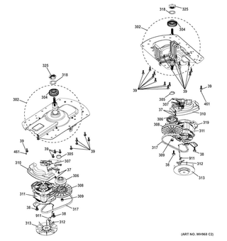 Motor & Drive Assembly Diagram and Parts List for 2671532210  Kenmore Washer Dryer Combo